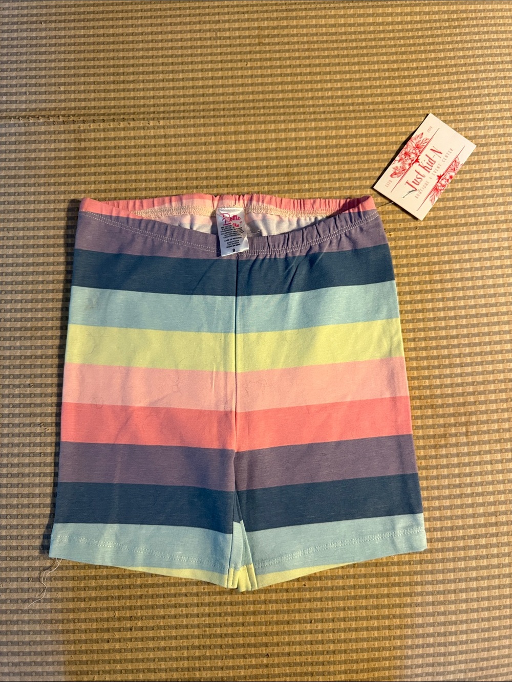 Ruffle Butts Rainbow Stripe Shorts - Pink, Coral, Yellow, Mint, Navy, Purple